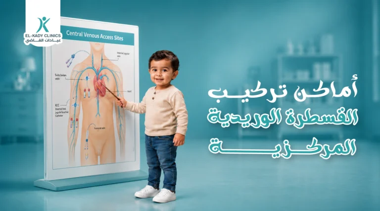 أماكن تركيب القسطرة الوريدية المركزية للأطفال
